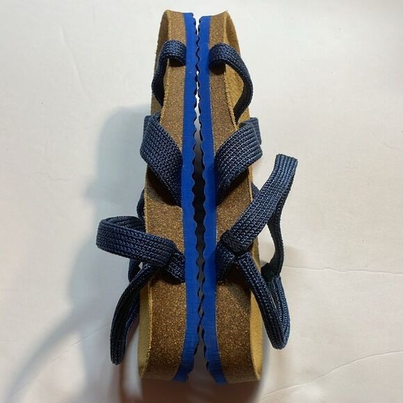 Arcopedico Santana Strappy Knit Blue Cork Sandals Size EUR 42 US 10 - Picture 6 of 7